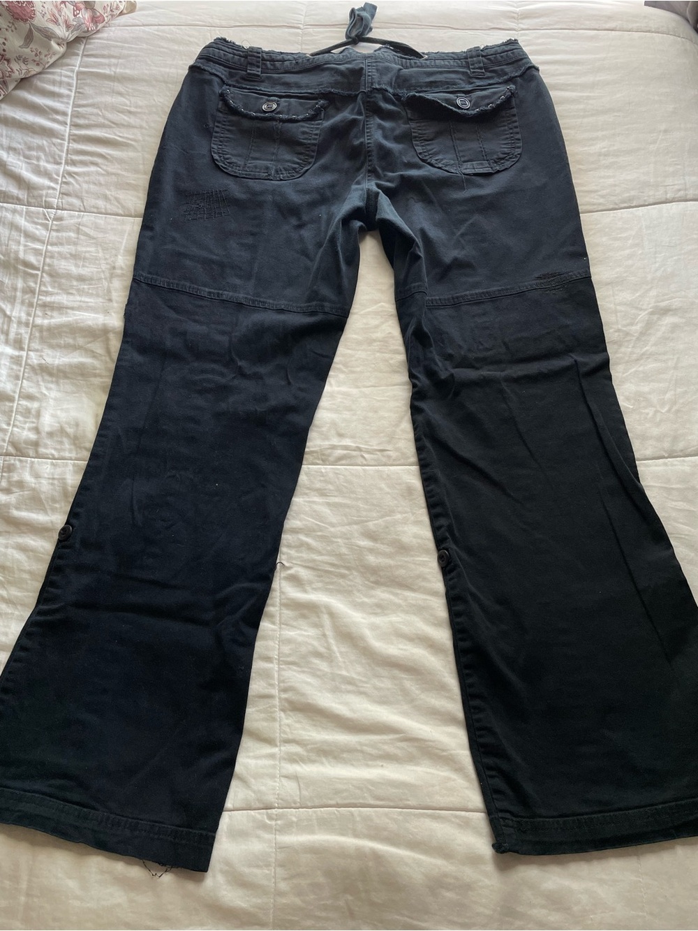 Y2K‎ Arizona Navy Low Rise Flare Patchwork Flare Pants 17 Lizzie McGuire Bratz - Picture 6 of 11